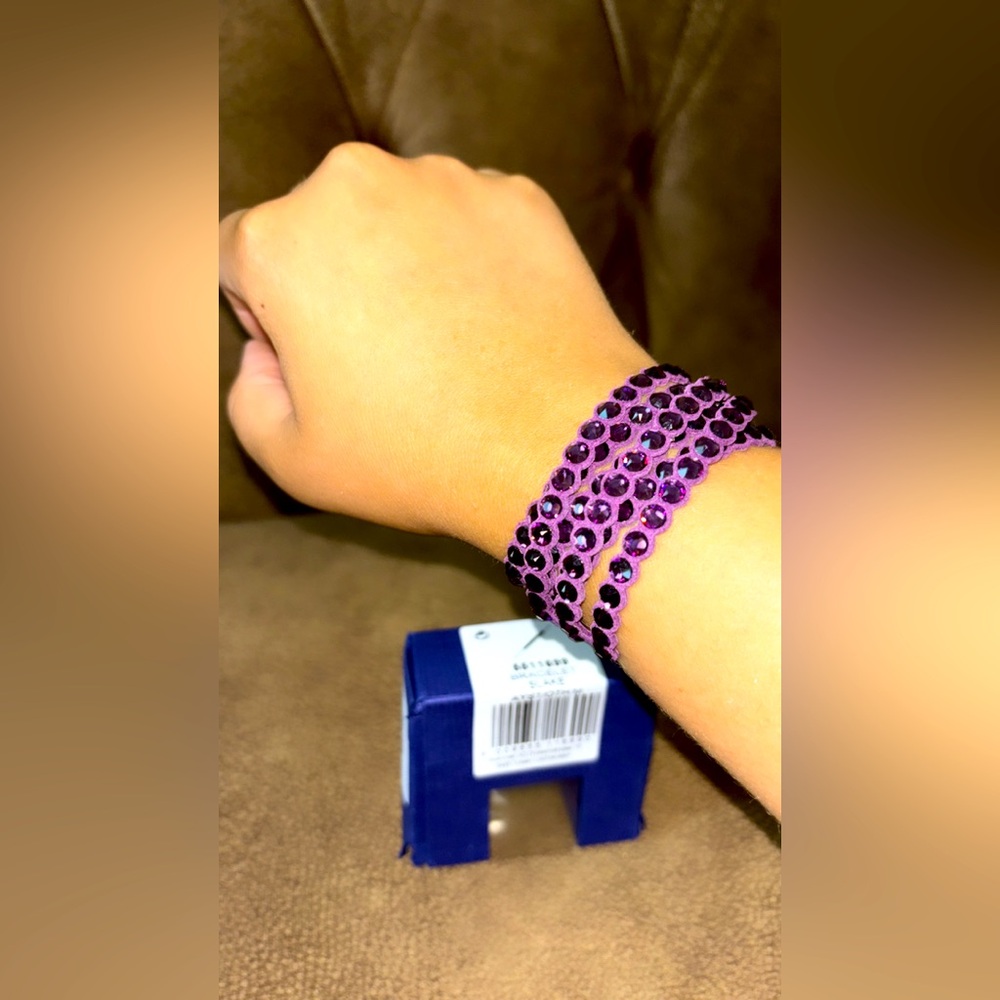Swarovski Purple Crystal Wrap Bracelet: 
Dimensions: Width: 2cm, Length: 40cm